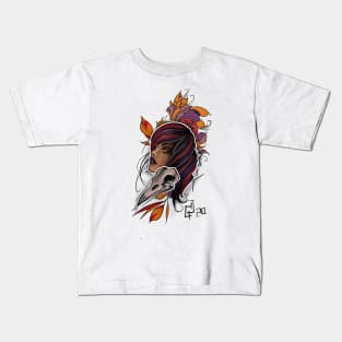 Graff crow girl skull tattoo graffiti Kids T-Shirt